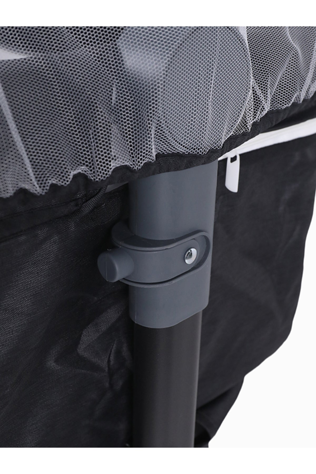 Kikibebe 3-In-1 Baby Bedside Crib – Portable, Adjustable With Storage Basket, Mosquito Net & Breathable Mattress – Dark Grey