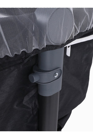 Kikibebe 3-In-1 Baby Bedside Crib – Portable, Adjustable With Storage Basket, Mosquito Net & Breathable Mattress – Dark Grey