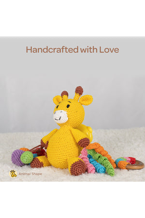 MOON Handcrafted Crochet  Toy with Ring & Clip Hanger-Giraffe