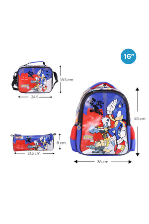 MOON Licensed Top Gun  3 in 1 Kids Backpack Set   - (17-Inch) Premium Kids School Bag with Lunch Bag & Pencil Case-Black