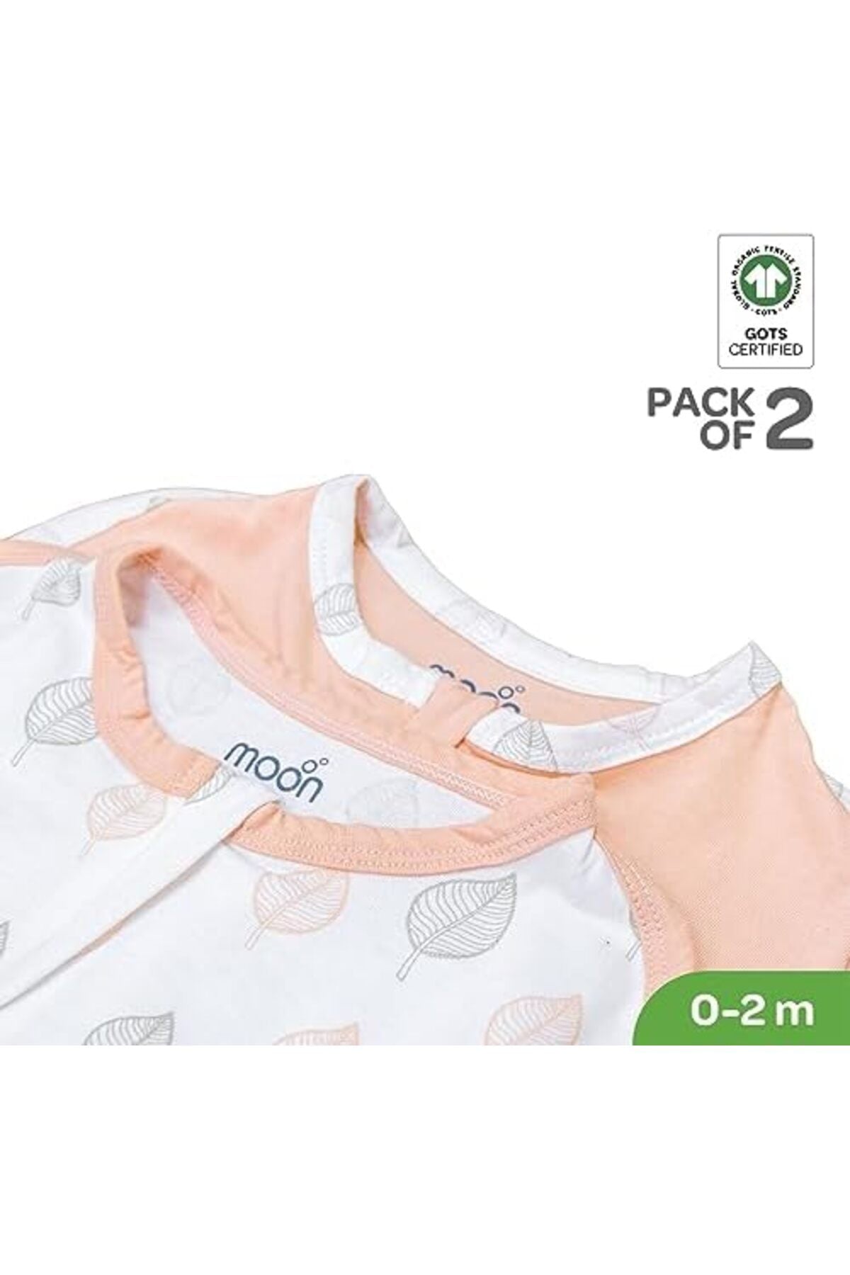MOON Swaddle Pods with Beanie - Pack of 2, Front Two-Way Zippered -Orange and Forest Print