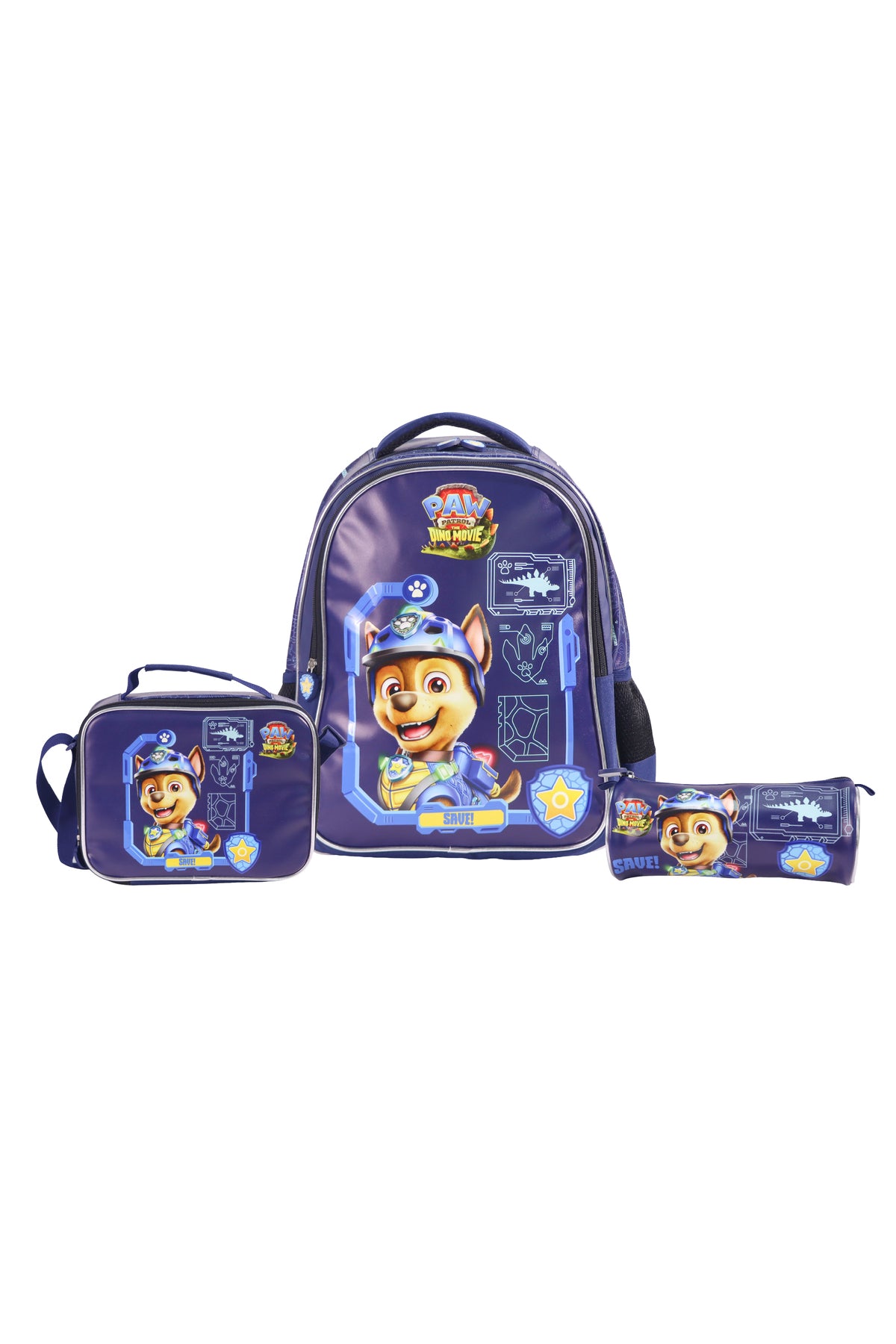 MOON Licensed PAW PATROL 3 in 1 Backpack Set- (16-Inch) Premium Kids School Bag with Lunch Bag & Pencil Case-Blue
