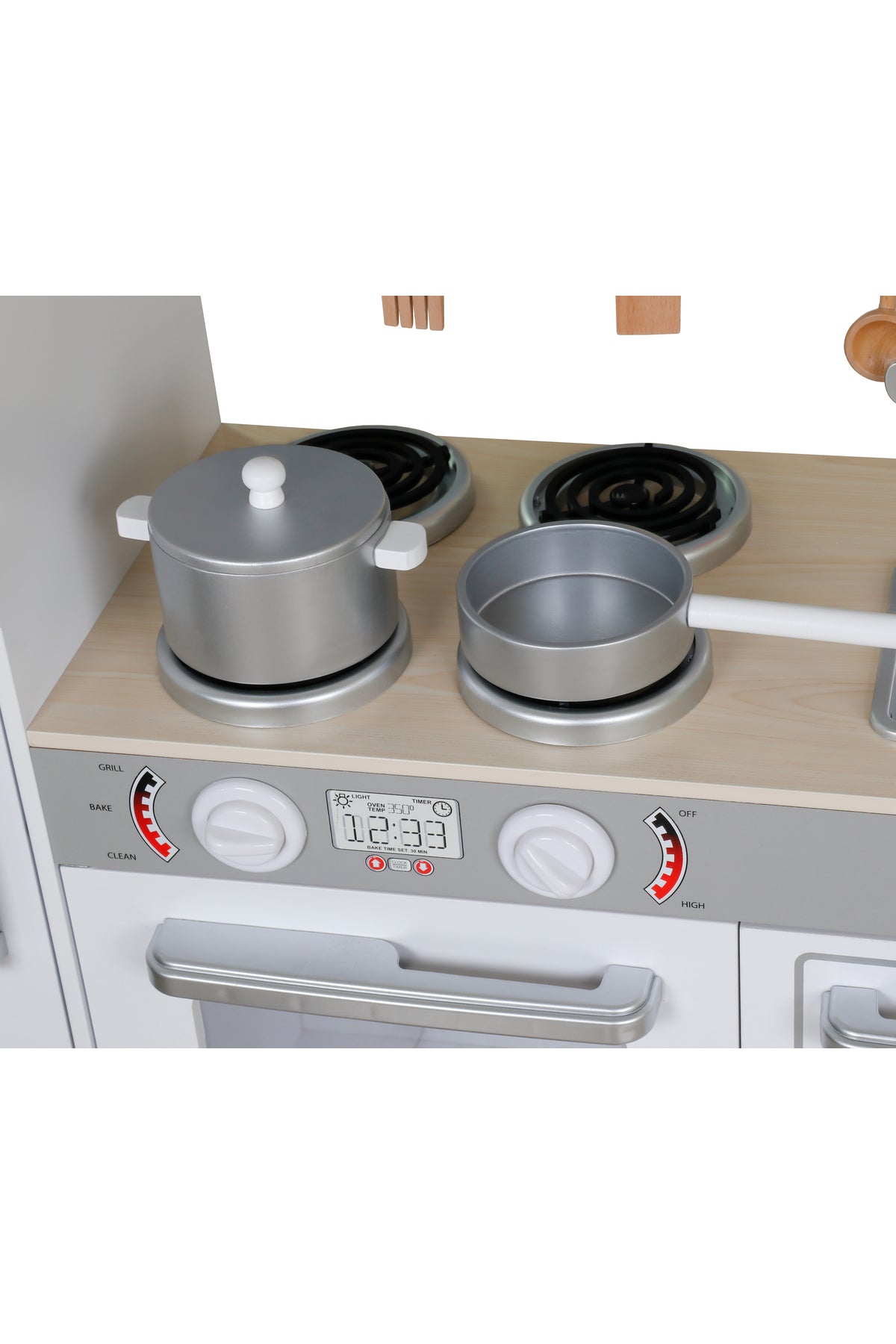 Kikibebe Children’S Wooden Kitchen – Encourages Creativity, Imagination & Life Skills Through Play-White