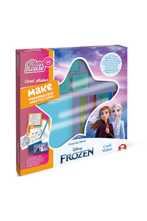 Multiprint Frozen Greeting Card Maker Set – 30 Stickers, 20 Greeting Cards, Stamp Pad, 5 Stampers & 10 Markers – 100% Made in Italy