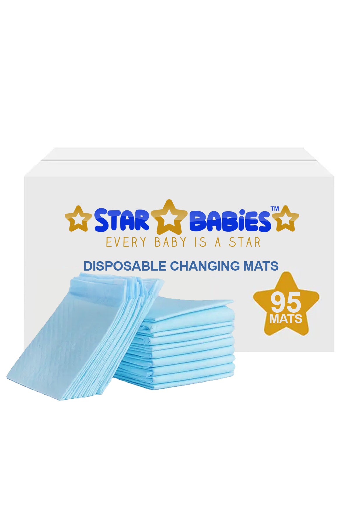Star Babies Disposable Changing Mats Large Blue - Pack of 95
