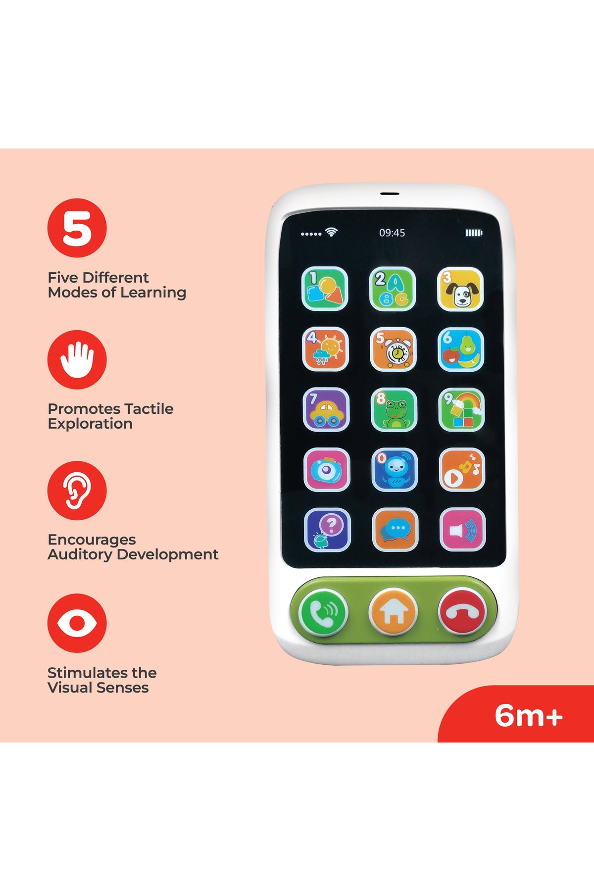MOON A-Fone Educational and Musical Toy Electronic Touch Screen Mobile Phone Toys for Kids- 6m+