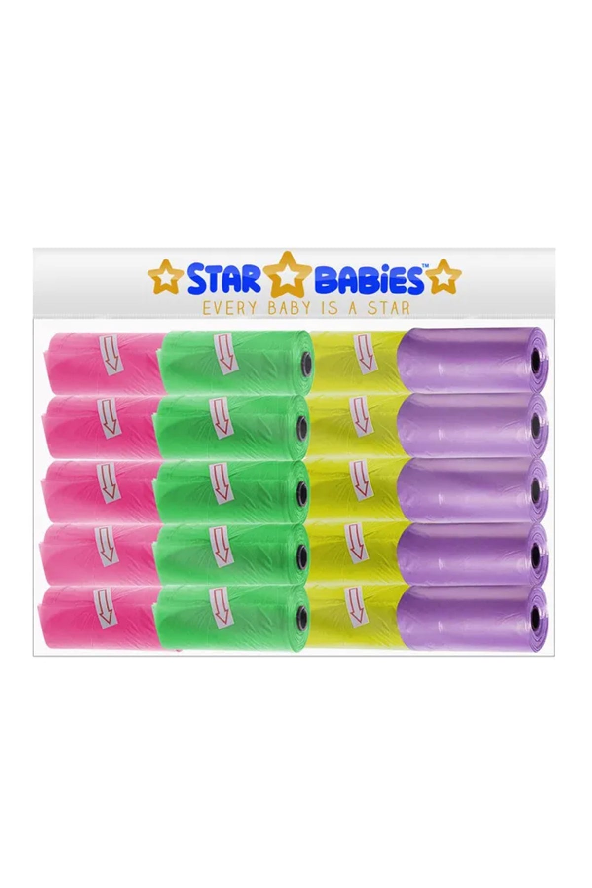 Star Babies - Scented Nappy Bag Pack of 20/300 Bags- Assorted