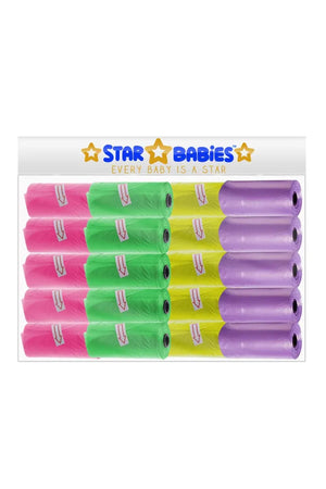 Star Babies - Scented Nappy Bag Pack of 20/300 Bags- Assorted