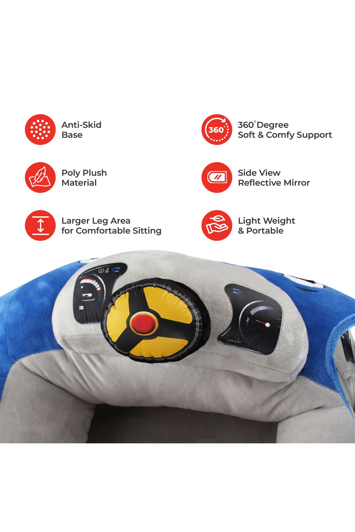 MOON Fluffi Portable Cushion Seat for Babies -Blue
