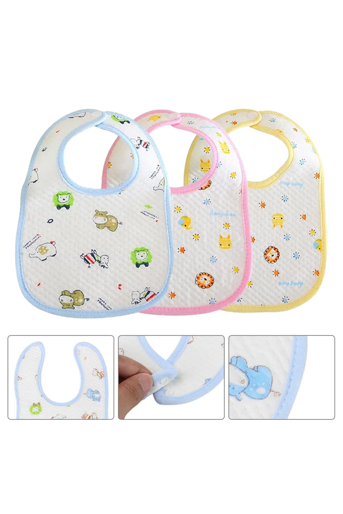 Star Babies - Cotton Bibs - Pack of 2 - Yellow/Blue