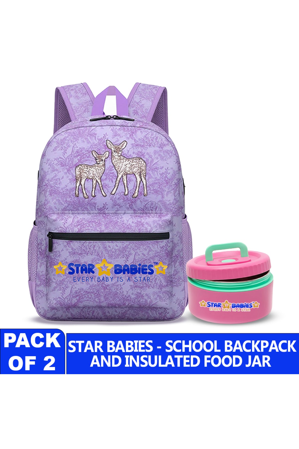 Star Babies - Backpack with mini food jar combo