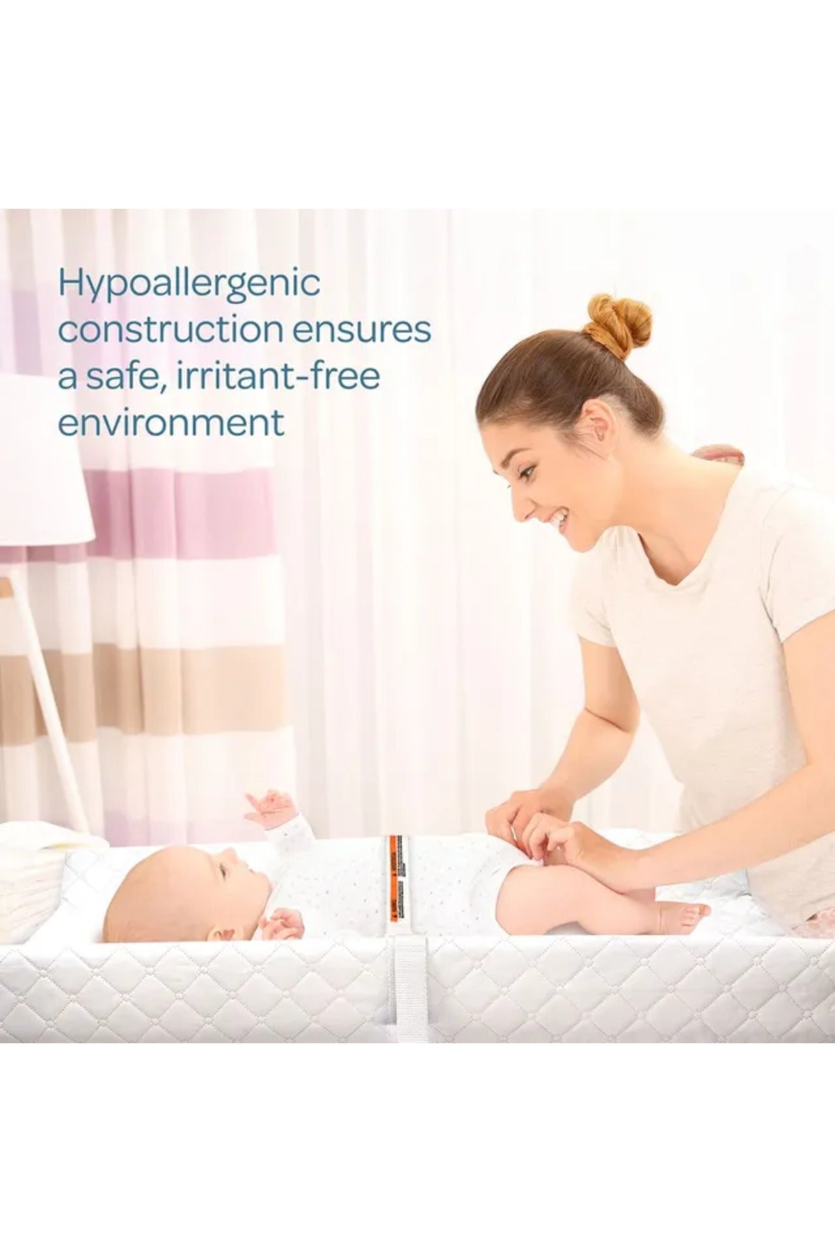 MOON Waterproof Contour Diaper Changing Mat Pad, 80 x 40 cm-White