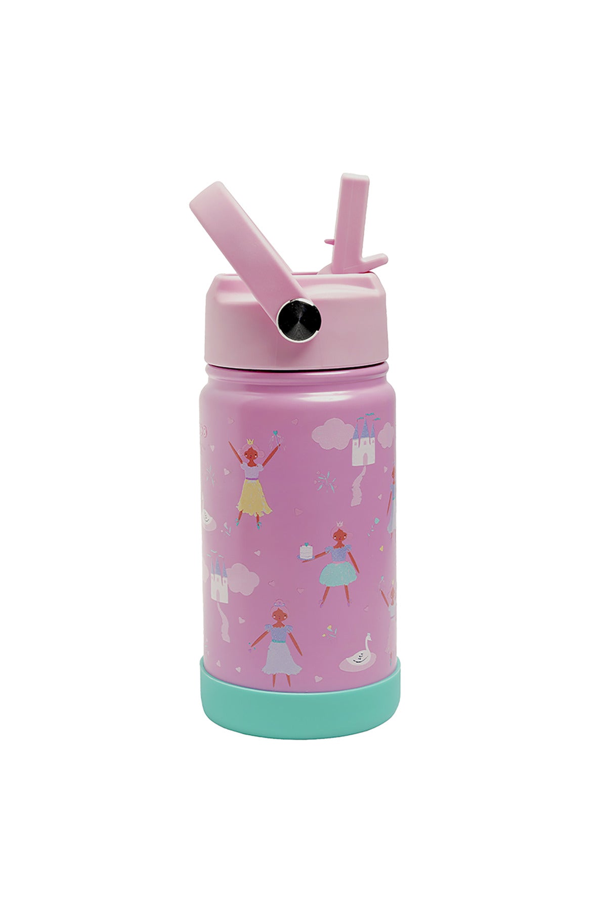 Bamboo Bark Insulated Water Bottle with Straw & Handle – Stainless Steel Double Wall Thermos Flask for Hot & Cold Water, Leak-Proof & Reusable Kids Water Bottle