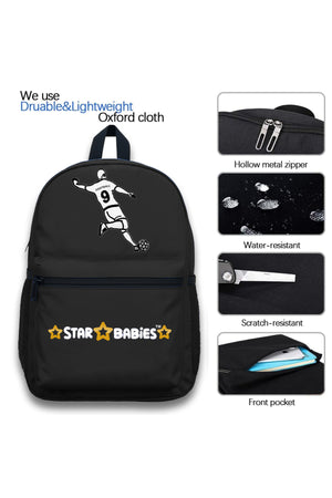 Star Babies Set of 4 – Football Theme 16" School Bag, 4-Compartment Lunch Box, Insulated Lunch Bag, 500ml Water Bottle
