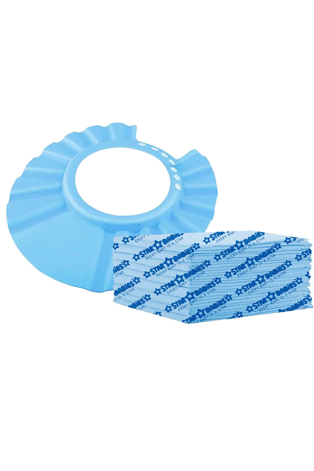 Star Babies Disposable Changing Mat + Shower Cap - Blue