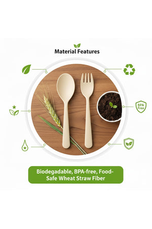 Star Babies - Organic Spoon, Fork & Chopsticks Set - Cream