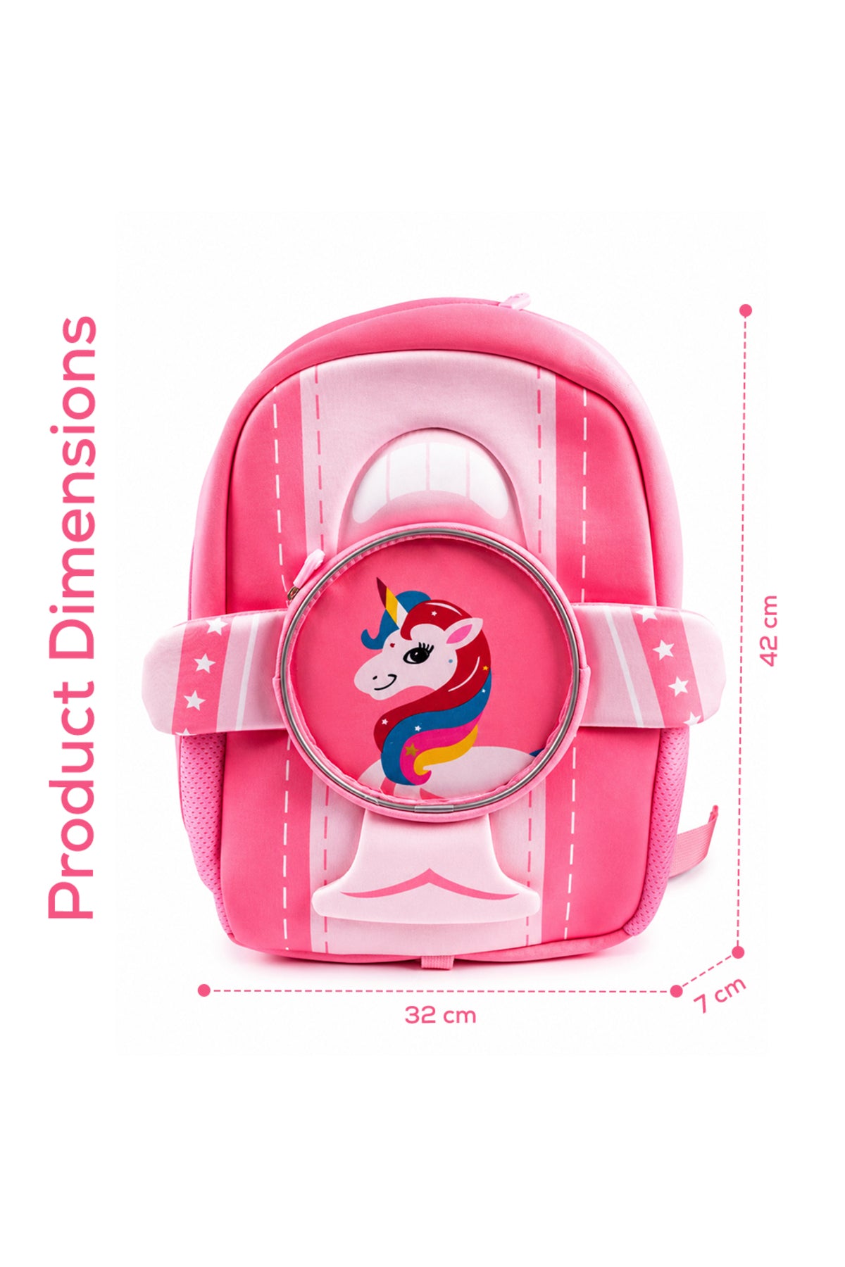 Cocobee Aeroplane Style Unicorn Printed Backpack For Girls – Pink