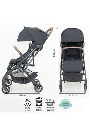 MOON Ritzi-Lite Baby Cabin Stroller -Black