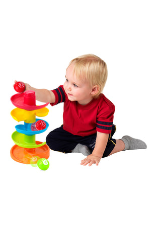Little Learner Rolling Around Tower - Interactive Ball Rolling Toy for Toddlers | Encourages Eye-Hand Coordination - Includes 5 Tracks and 2 Balls