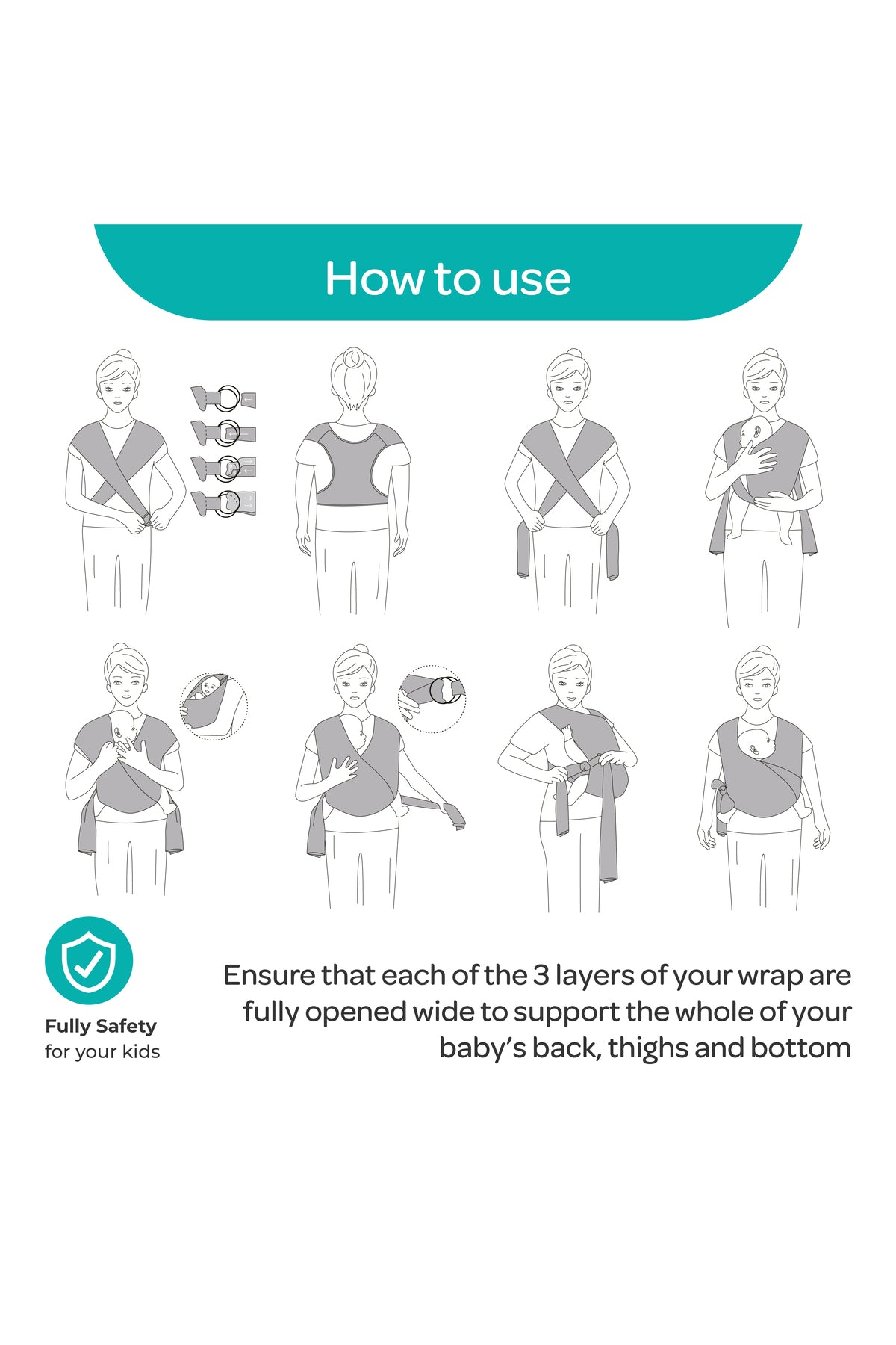 MOON KaryGo Baby Sling Carrier-Mid Grey