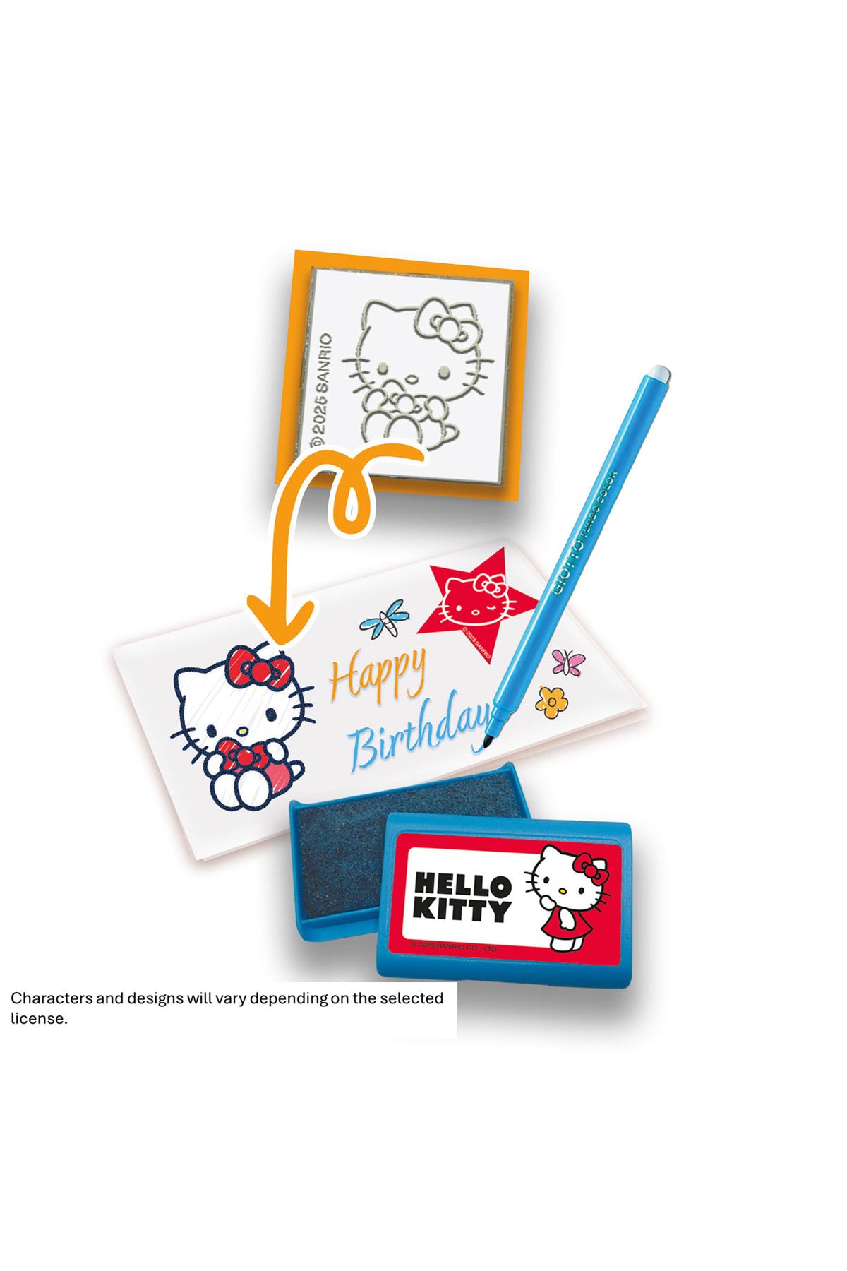 Multiprint Kuromi Greeting Card Maker Set – 30 Stickers, 20 Greeting Cards, Stamp Pad, 5 Stampers & 10 Markers – 100% Made in Italy
