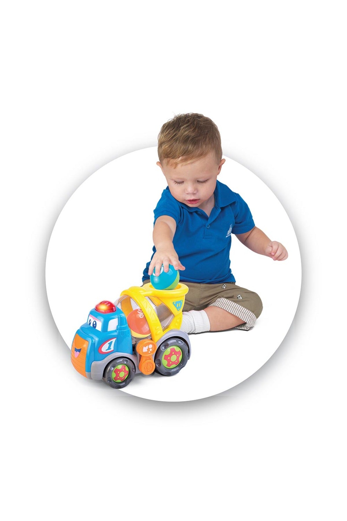 Little Learners Ball Tumblin' Mixer - Lights & Sounds Cement Truck, Tumbling Action, 2 Balls Included, 12M+