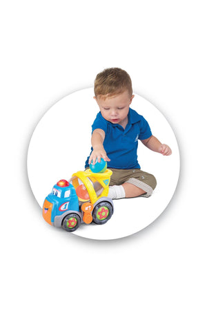 Little Learners Ball Tumblin' Mixer - Lights & Sounds Cement Truck, Tumbling Action, 2 Balls Included, 12M+