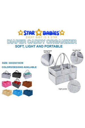 Star Babies - Baby Mosquito Bed Grey w/ Caddy Diaper Organizer - Grey