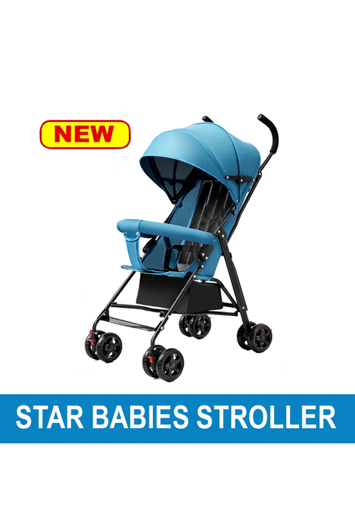 Star Babies - Lightweight Portable Infant Stroller W/ Compact Fold - Blue
