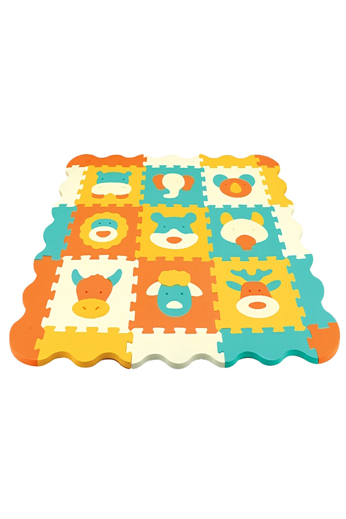 MOON Kids Puzzle Activity Floor Mat - 9PCS  W/BORDERS - ANIMAL WORLD