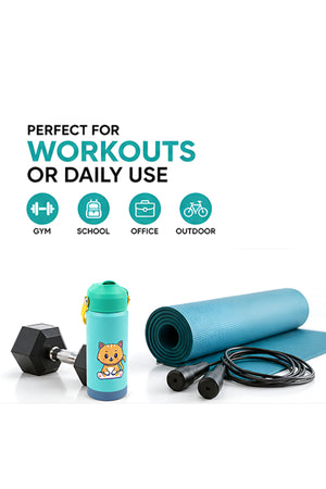 Cocobee-Insulated Stainless Steel Water Bottle, Leakproof, Odour Free, Soft Handle Grip, 500Ml, 3 Years+ – Green