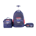 MOON Licensed Top Gun 3-in-1  Kids Trolley Set   - (18-Inch) Premium Kids School Bag with Lunch Bag & Pencil Case-Blue