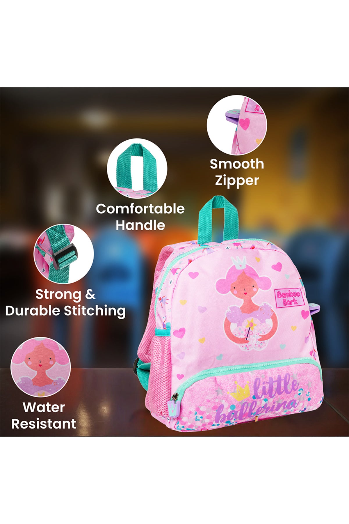 Bamboo Bark insulated kids, childrens, toddler backpack, school bag for nursey