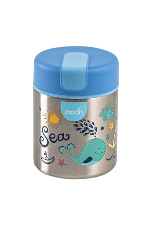 MOON Double Wall SS Food Jar 
10oz 88x88x125mm-Blue