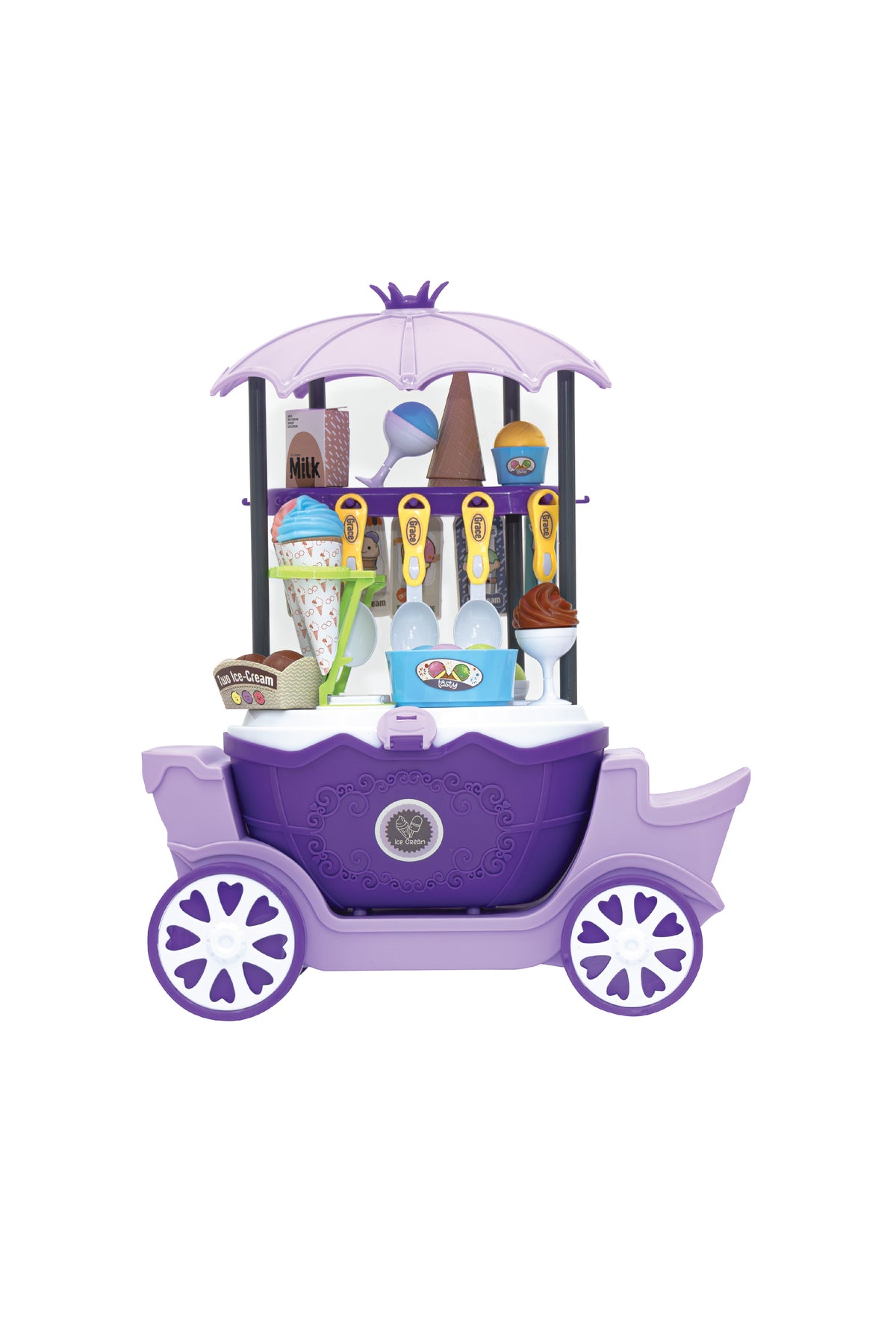 MOON Ice Cream Cart - 69 Pcs ,Pretend Play Truck Toys For Kids