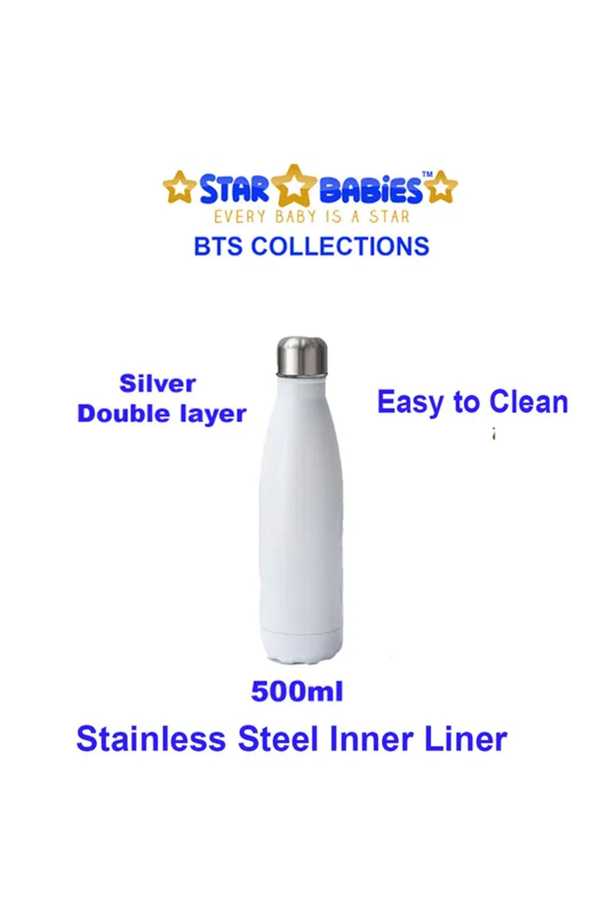 Star Babies - School Backpack With Eco Friendly Double Layer - BPA Free Lunch Box, Stainless Steel Water Bottle 500ml - Red
