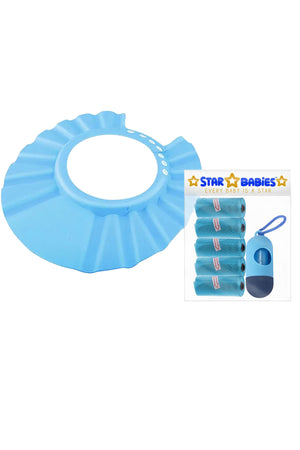 Star Babies Adjustable Shower Cap + Scented Bag + Dispenser - Blue
