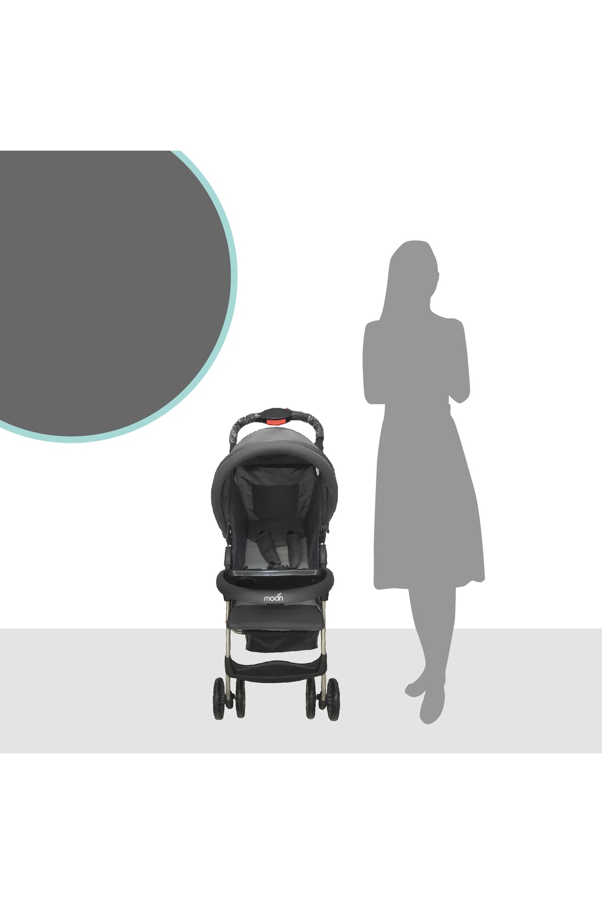 MOON - Bezik One Fold Stroller - Grey