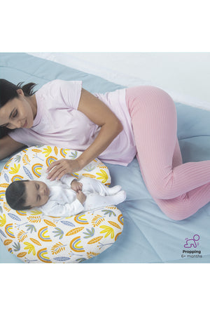 MOON Portable Nursing Breast Feeding Baby Support Pillow Cushion  With Washable Zippered Cover-Rainbow