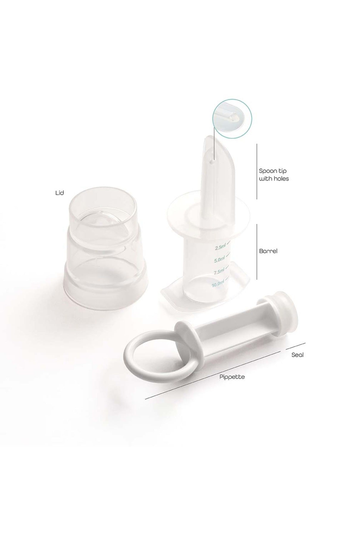MOON Infant Medicine syringe for baby with ml scale, Multi