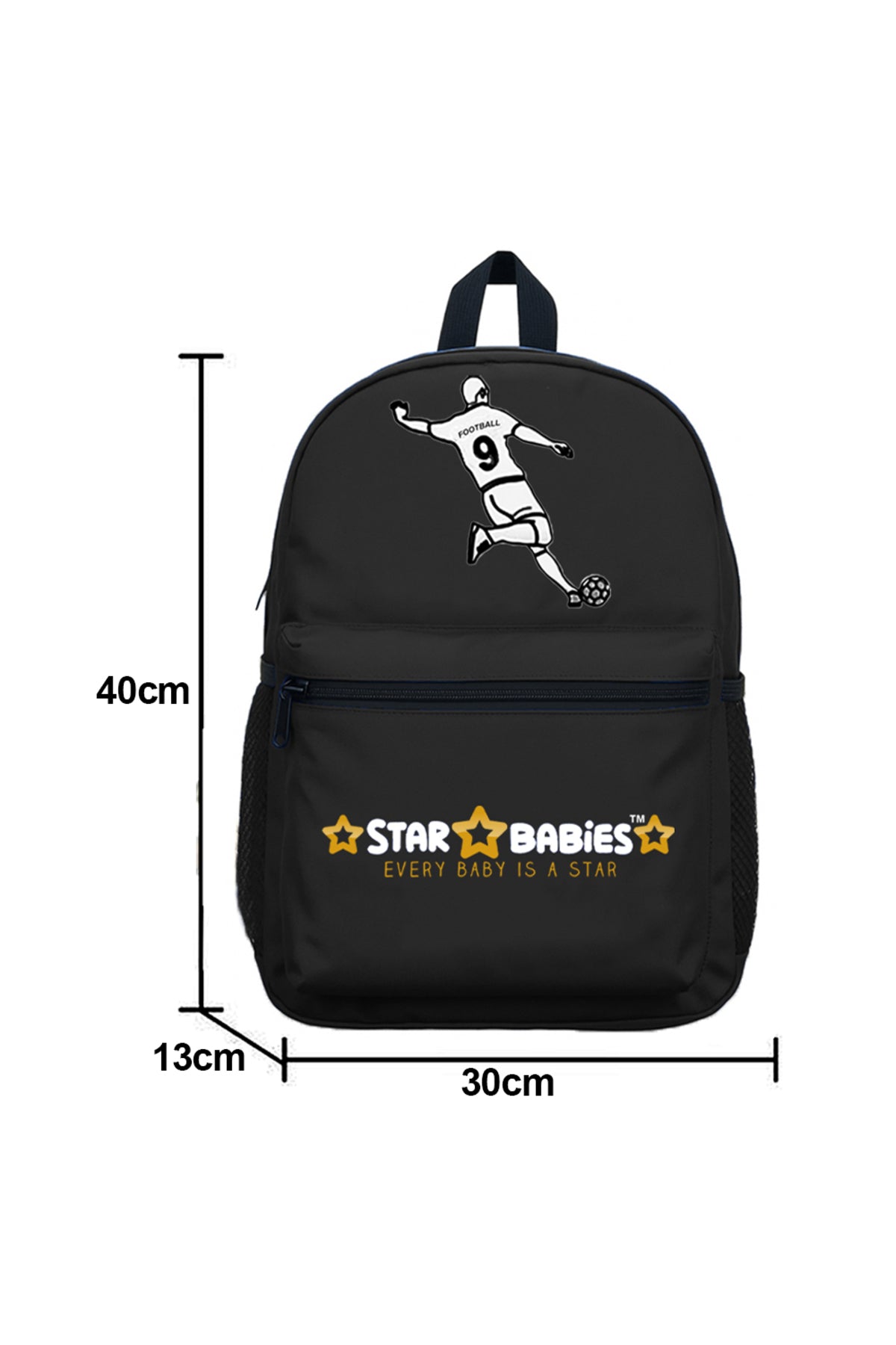 Star Babies Set of 4 – Football Theme 16" School Bag, 4-Compartment Lunch Box, Insulated Lunch Bag, 500ml Water Bottle