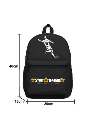 Star Babies Set of 4 – Football Theme 16" School Bag, 4-Compartment Lunch Box, Insulated Lunch Bag, 500ml Water Bottle