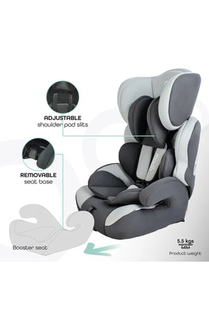 MOON - Tolo Babykids Car Seat Group 1,2,3 - Charcoal Grey