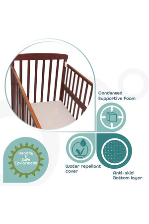 MOON  Two fold Travel Cot Mattress - Beige