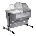 Star Babies - Adjustable Bedside Baby Sleeping Crib - Grey