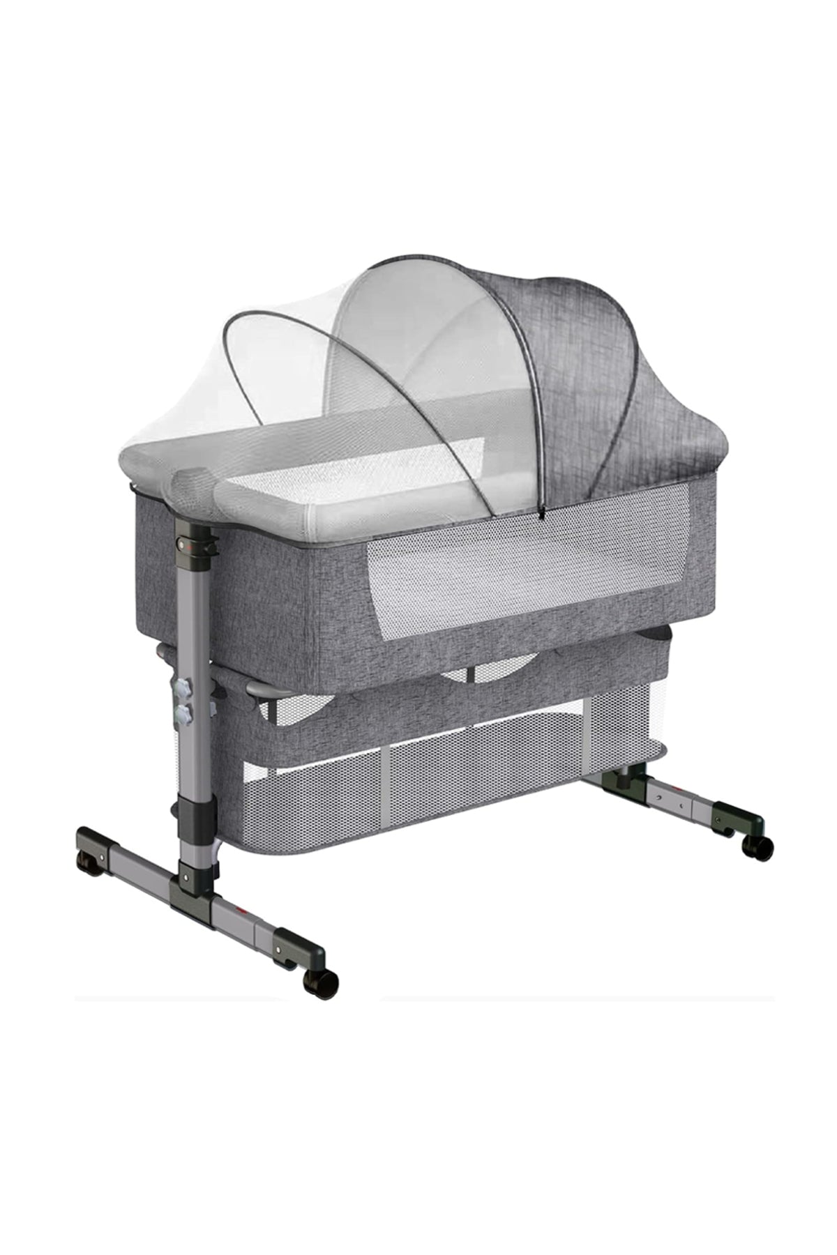 Star Babies - Adjustable Bedside Baby Sleeping Crib - Grey