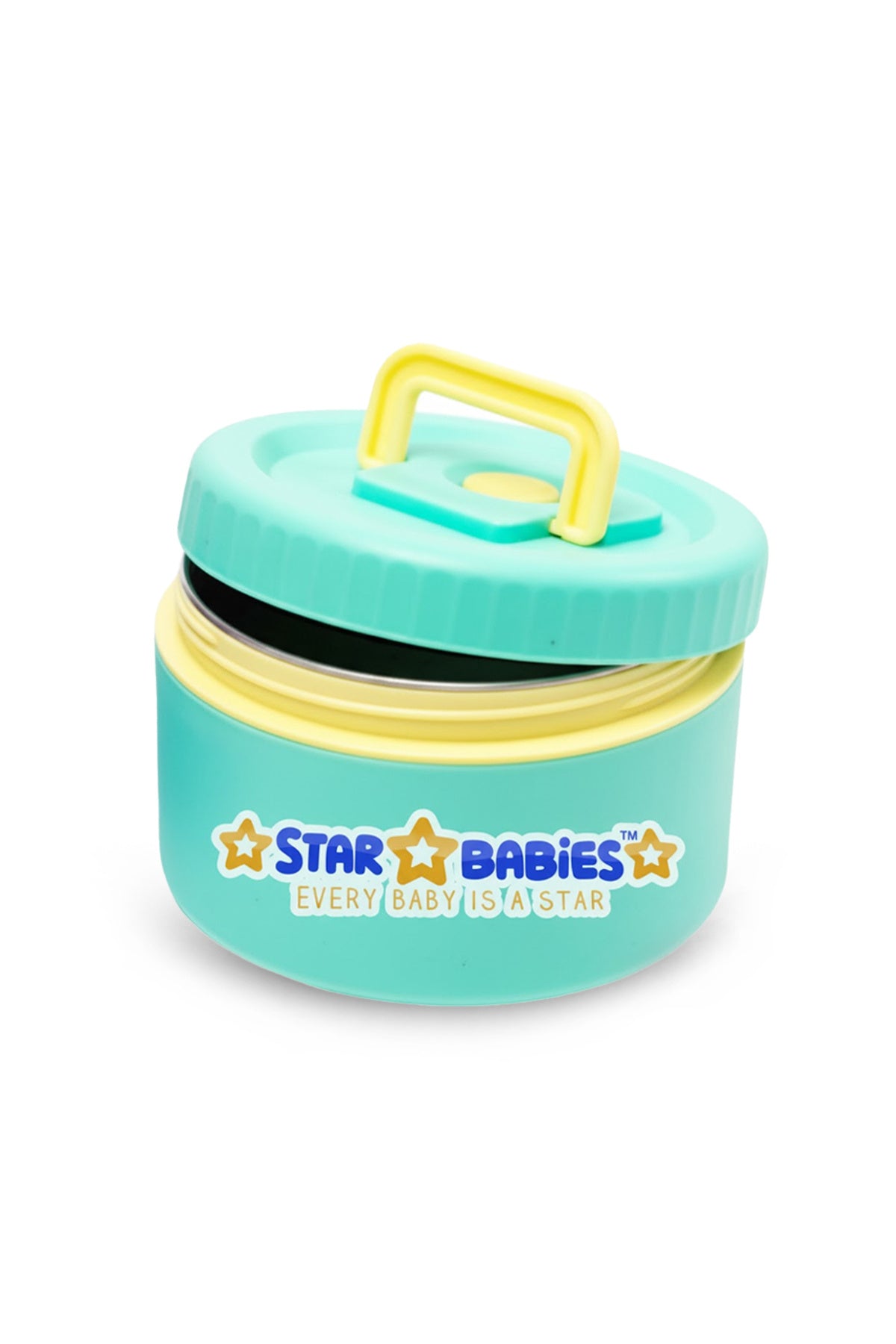 Star Babies High Quality Stainless Steel Portable Food jar/Soup bowl /Lunch box  for Kids Single Compartment Green.