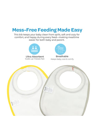 MOON Organic Baby Bibs 2 Pack -- Lemon & Melon Print