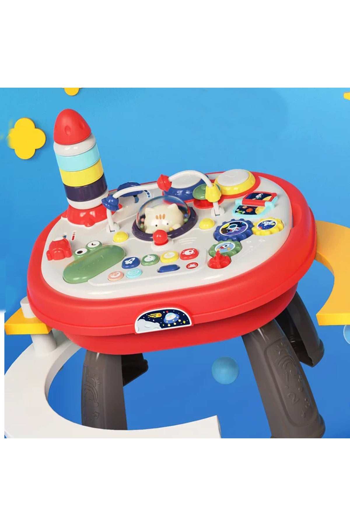 Kikibebe Meow Meow Multi-Functional Double-Sided Puzzle Game Table-Red