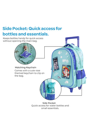 MOON  Astronaut 3 in 1 Trolley Set   - (16-Inch) Premium Kids School Bag with Lunch Bag & Pencil Case